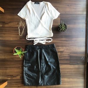 Black leather skirt (vintage) Byrnes & Baker